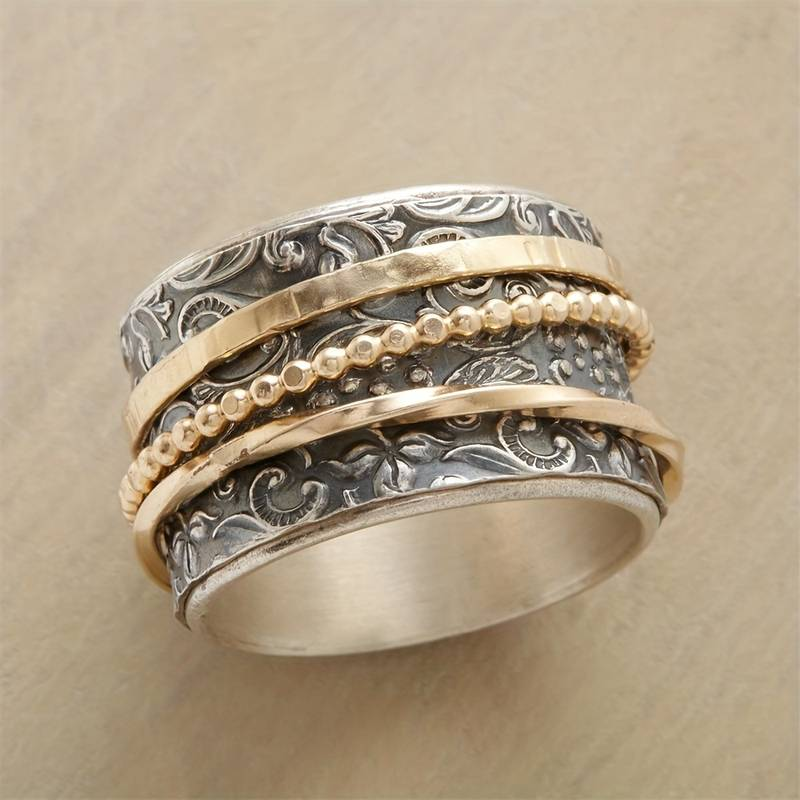Brillo – Anillo Vintage en Oro y Plata
