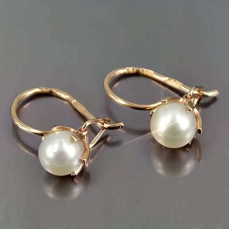 Eleganza – Brincos Dourados com Pérola