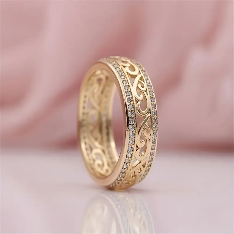 Estrella – Anillo Dorado Brillante y Hueco