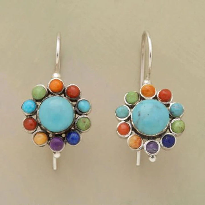Luar – Argolas Vintage em Turquesa Multicolor