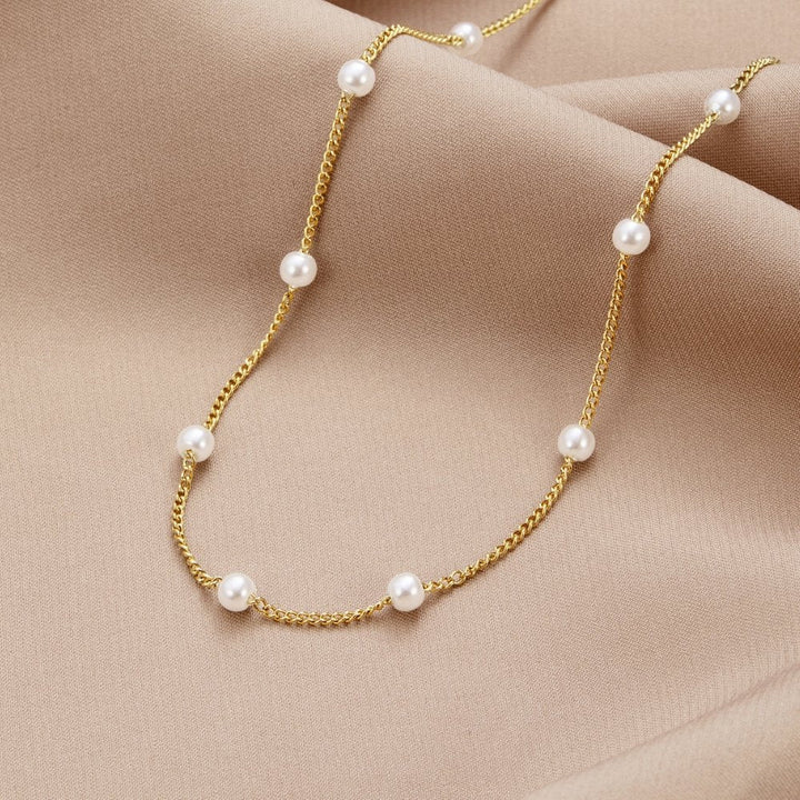 Collar de Perlas y Oro Puro